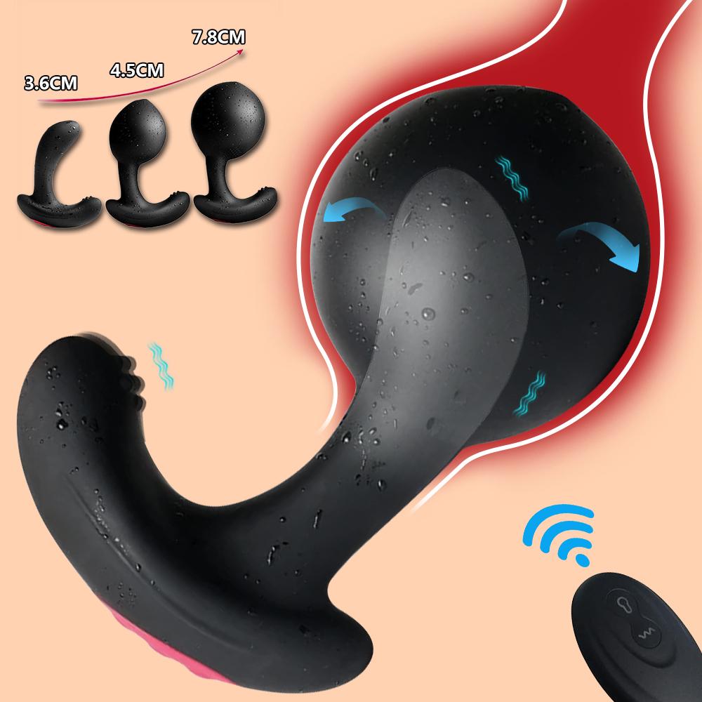 Automatic Inflation Anal Vibrator, Inflatable Butt Plug with Remote Control for Prostate Massage Sex Toys