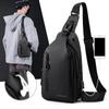 Men's Sling Bag Multi-Functional Chest Bag with Headphone Jack Modern Crossbody Bag for Phone & Essentials