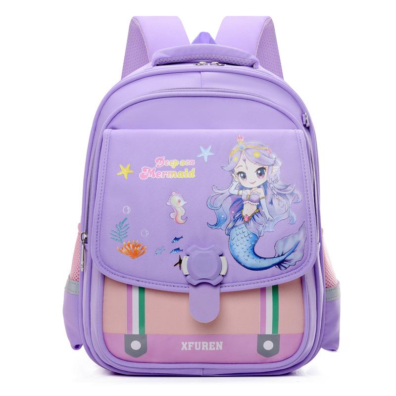 Elementary School Bag, Girl Light Weight, Spine Protection, Large Capacity Backpack, Cartoon Cute 3-6 Children's Backpack.