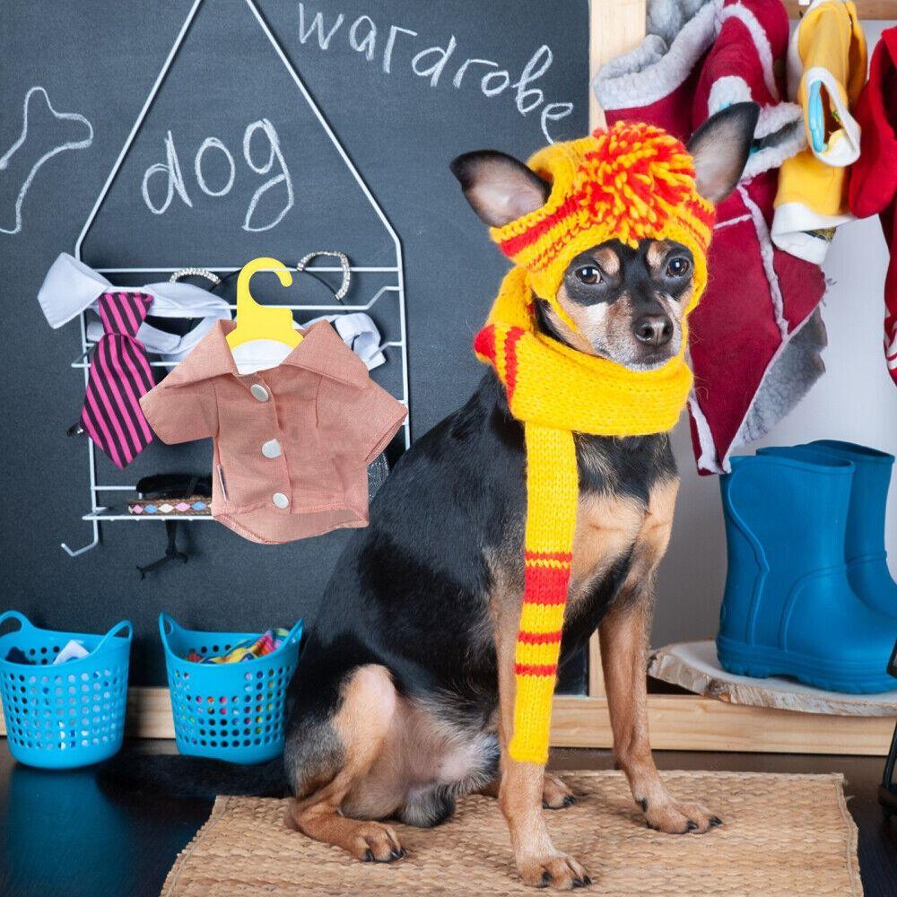 12pcs/set Plastic Dog Apparel Hangers Anti-Skid Small Hangers Pet Clothes Hangers  Hanging Clothes