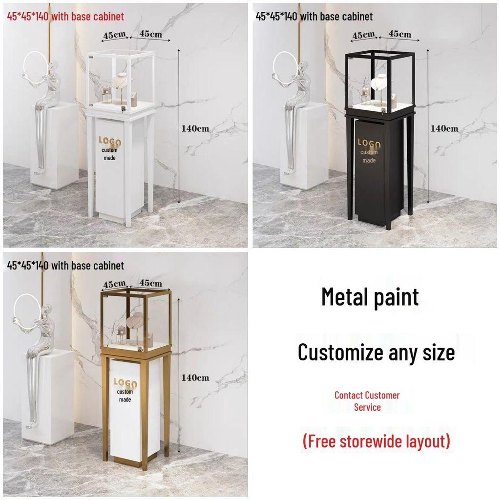 Luxury Gold Jewelry and Jade Eyewear Display Cabinet