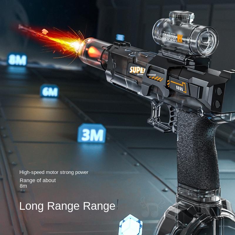 New Electric Water Gun With Light Sprays Flame Effect Continuously High-pressure Powerful Outdoor Water Gun Toys Wasserpistole