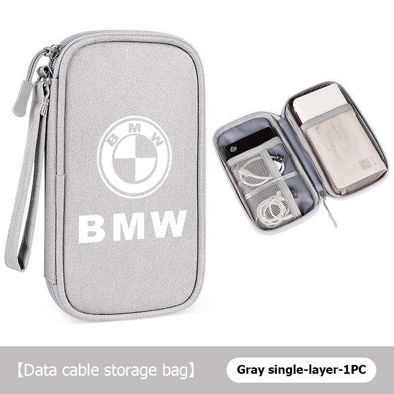 Digital Product Storage Bag Portable Headphone USB Cable Charger For BMW M Performance E36 E46 E60 E90 E91 E92 E93 F30 F20
