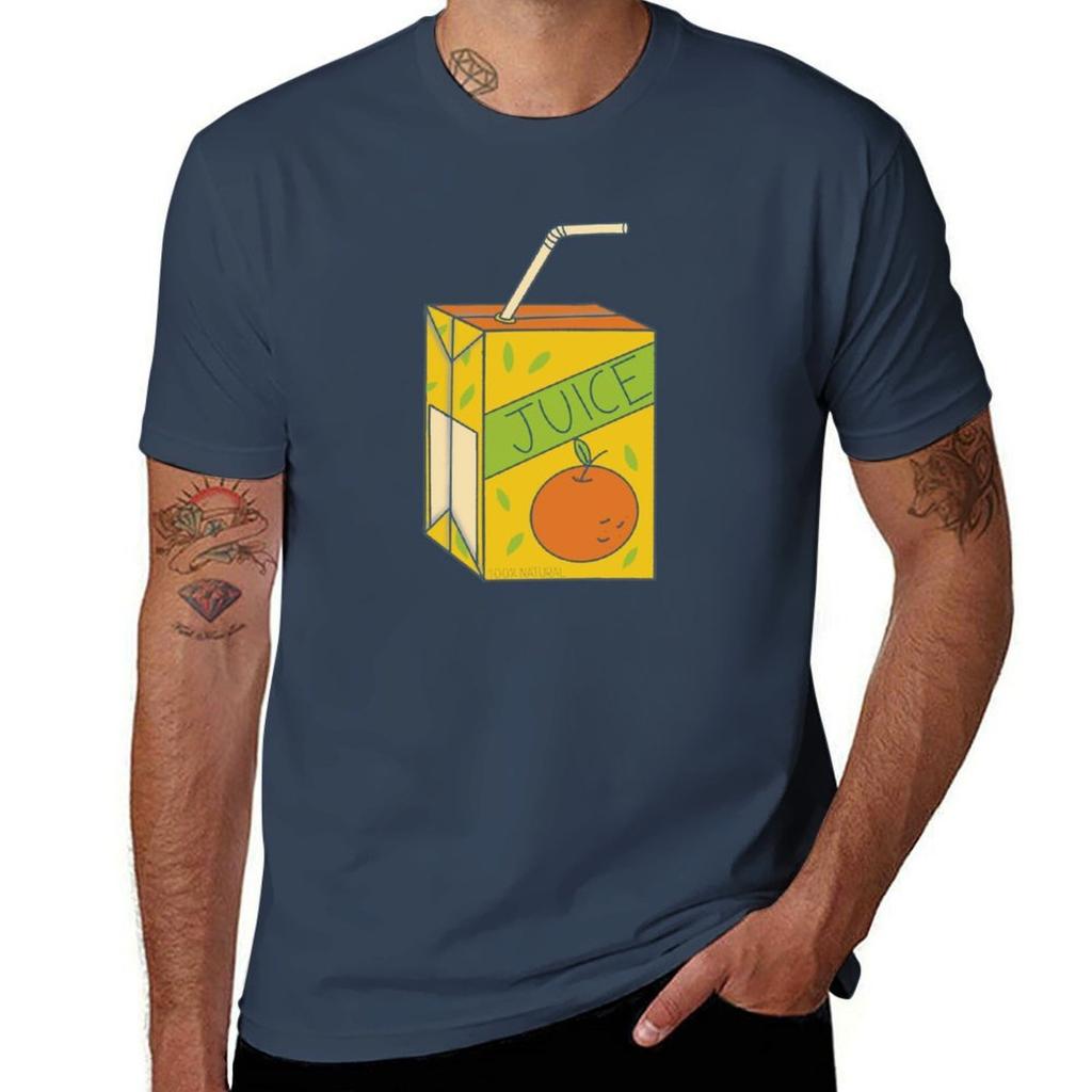 Orange juice box TShirt man t shirt cotton man t shirt summer TShirt