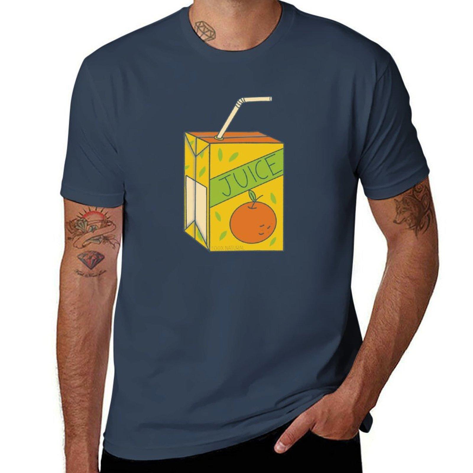 Orange juice box TShirt man t shirt cotton man t shirt summer TShirt S