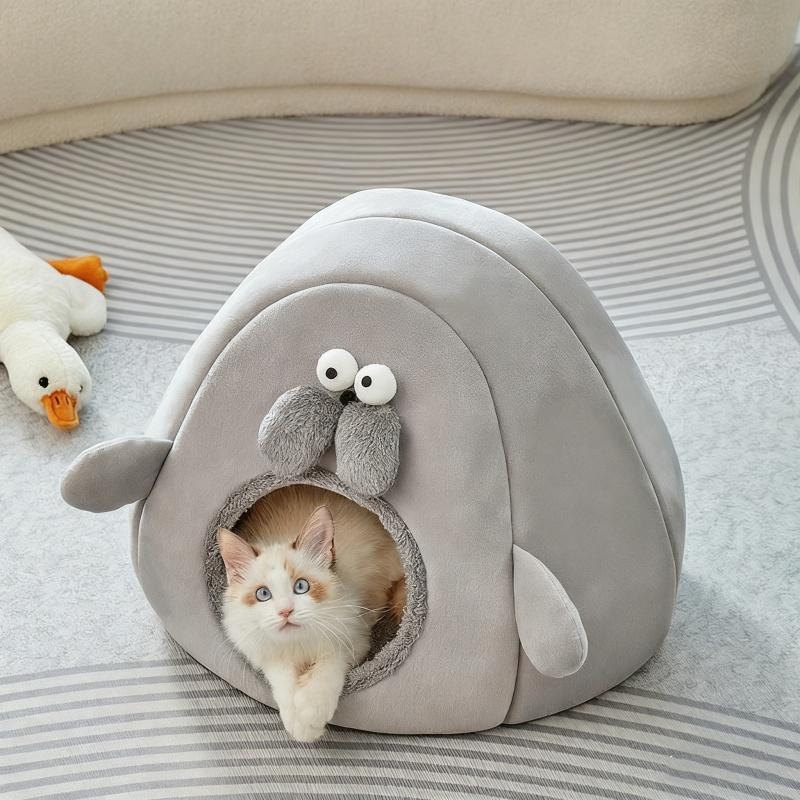 Cartoon Seal-style Pet Beds Thickened And Soft Medium And Small-sized Cat Beds Deepened And Warm Pet Beds In Winter