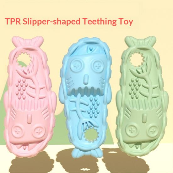 Slipper Dog Chew Toy Bite Resistant Boredom Stress Relief Fishbone Texture Shoes Dogs Teething Cleaning Toy Pet Supplies