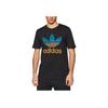 Adidas Originals Trefoil SS22 Color Logo Print Crew Neck T-Shirt Men Tops Black GP0166