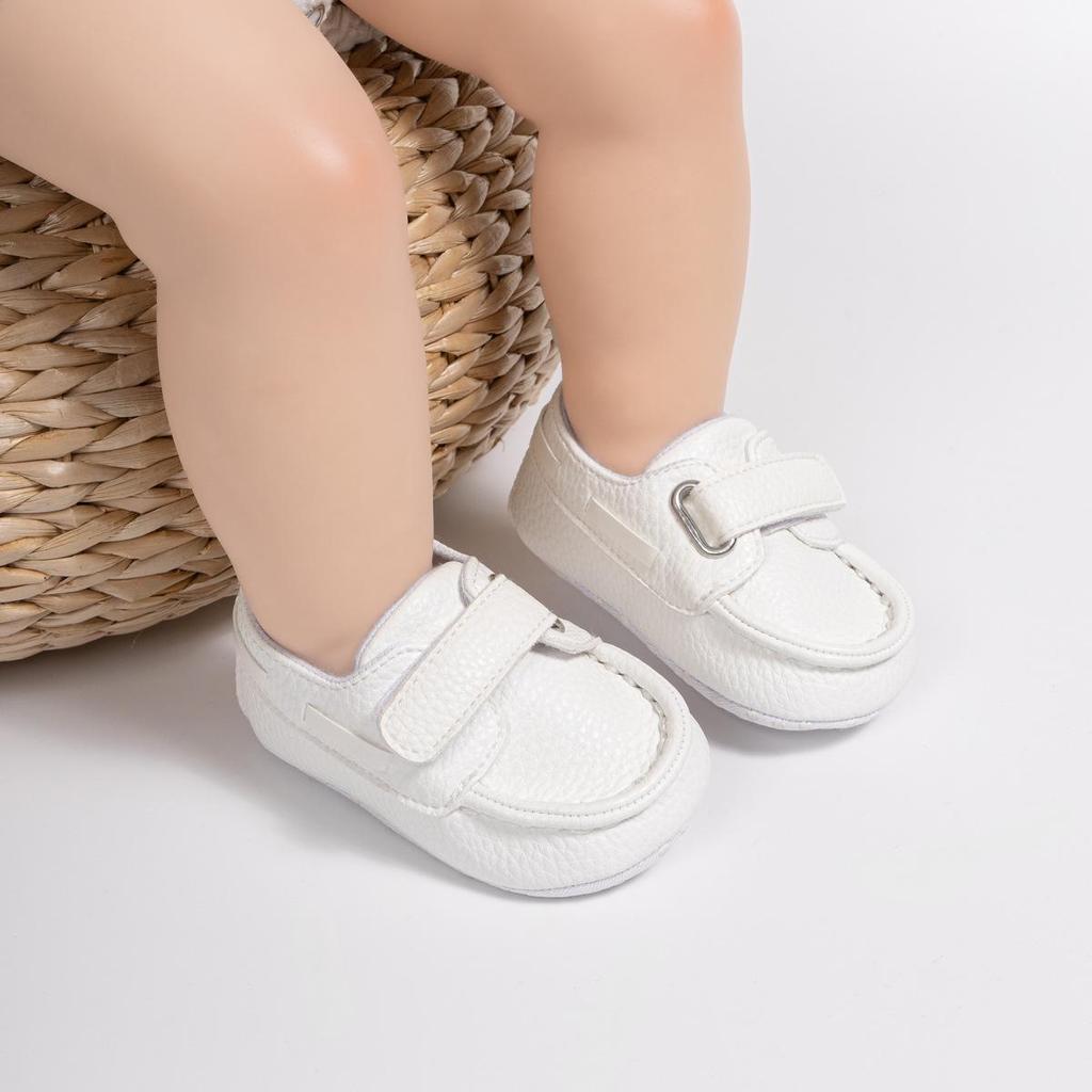 Jarní & Podzimní mokasíny: Kožené kojenecké boty s měkkou podrážkou pro děti ve věku 0-1 rok, britský styl