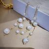 Korean Dongdaemun Long Pearl Fashion Earrings: Elegant Dangle with Versatile Silver Studs