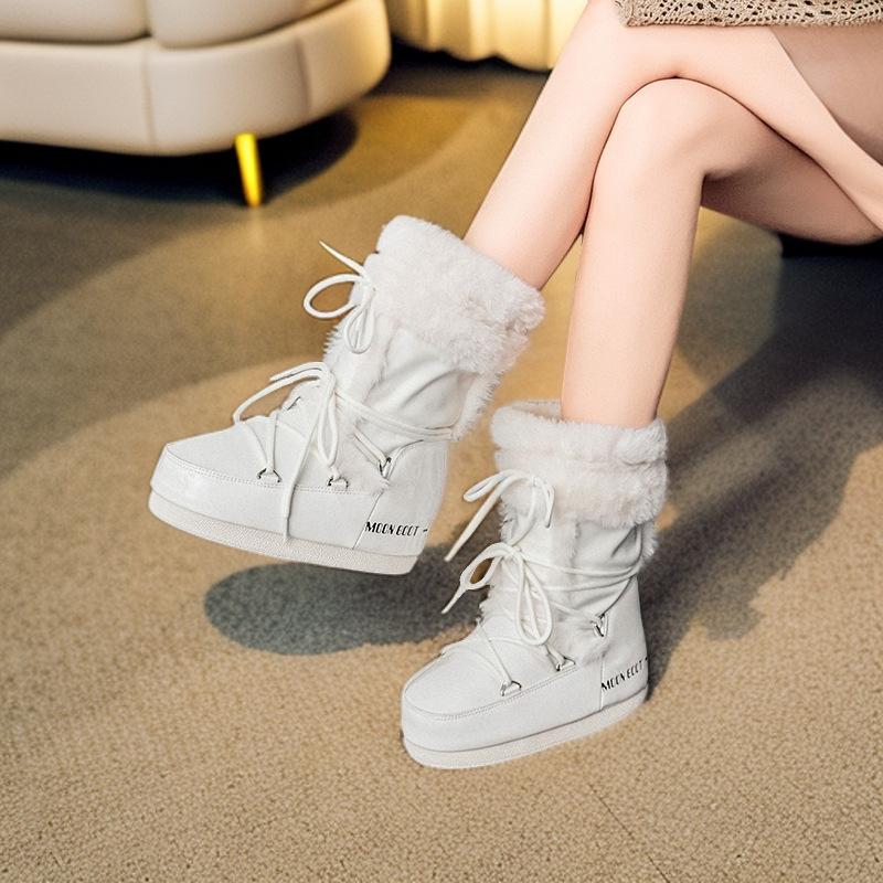 Super Fire Thick-soled Inner Height-increasing Snow Boots for Women's 2025 Winter Thickened Warm and Non-slip Large Northeast Waterproof Cotton Boots