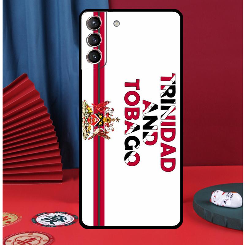 Trinidad und Tobago Flagge Handyhülle Für Samsung Galaxy S24 Ultra S9 S10 S20 S21 S22 Plus S23 FE S25 Ultra Rückseite