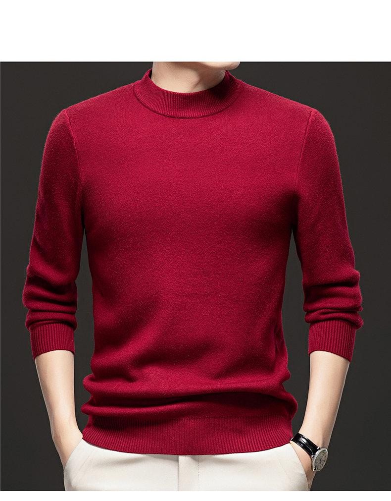 Men's 2025 Autumn/Winter Knitwear: Velvet-Lined, High Collar Sweater