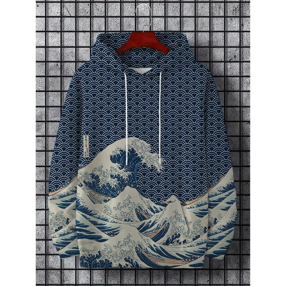 Autumn And Winter Men's Hoodies Japanese Harajuku Fashion Casual Sports Hooded Anime Beast Pattern Man Hoodie