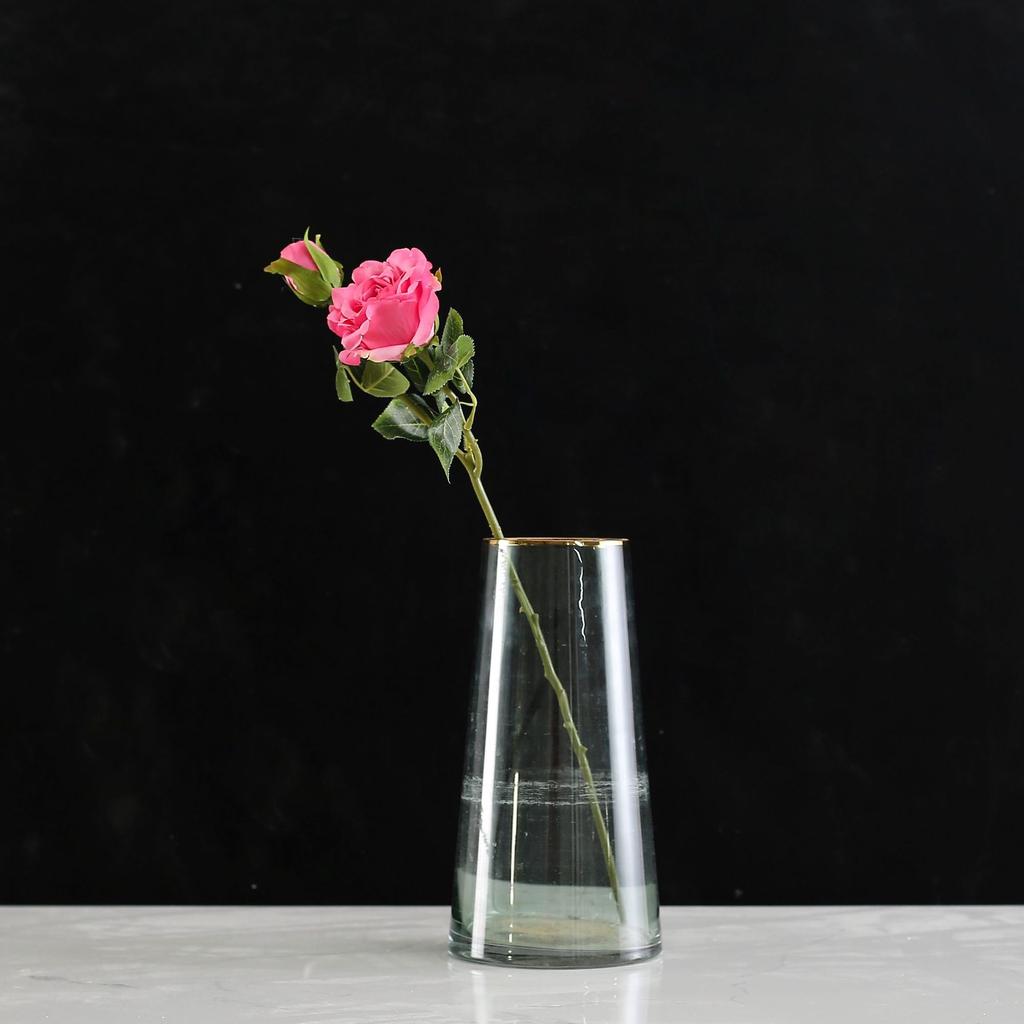 Meizanchen 2 Heads Happy Rose Single Branch Fake Flower Silk Flower Living Room Soft Decoration Indoor Flower Arrangement Simulation Rose Ornament
