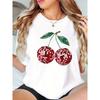 Cherry Print Roundneck Shortsleeved Tshirt Harajuku Aesthetic Graphic Top Bestselling Casual Comfortable Summer Fashion Tee