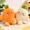 Cute Carrot Turnip Plush Toy Soft Vegetable Stuffed Pillow Cartoon Farm Doll Home Desk Decor Kids Boy Girl Birthday Gift