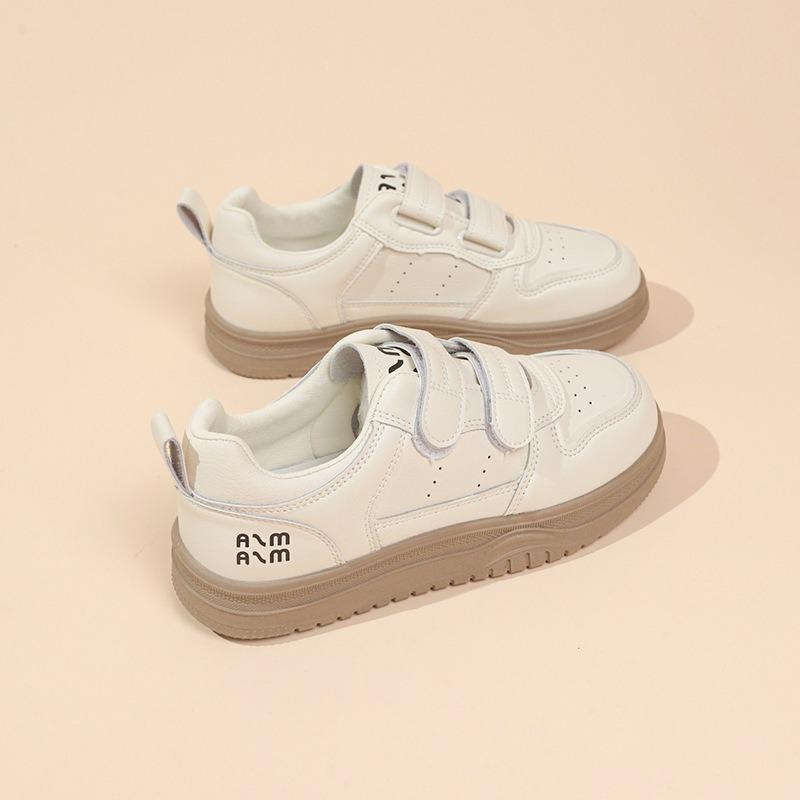 Platform White Shoes Women's Shoes New Spring Height Increase Versatile Velcro Board Shoes Sports and Leisure Shoes