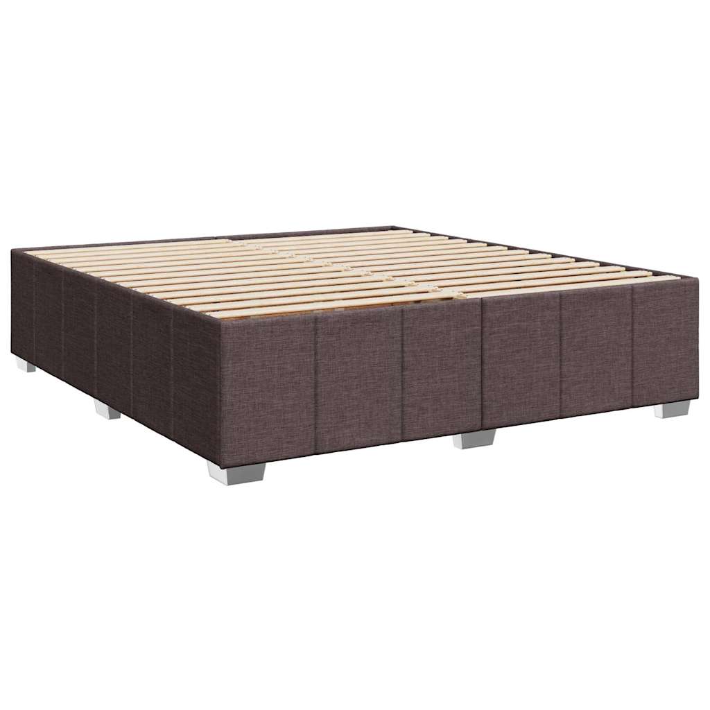 Box Spring Bed with Mattress Dark Brown 200 x 200 cm Fabric