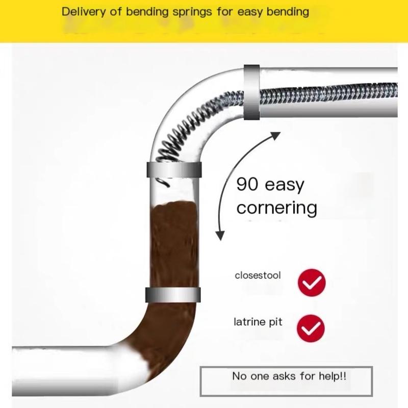 Sewer Dredging Spring Electric Drill Drain Cleaner Machine Sewer Pipe Dredger Cleaning Tool With Connector 5 meters 10 Meters