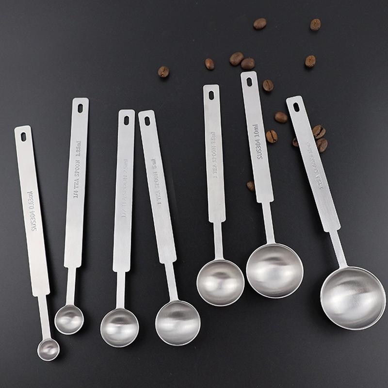 1/4Pcs Coffee Scoops Long Handle 304 Stainless Steel Tablespoon Stackable Kitchen Measuring Spoon Fits Coffee Container