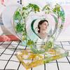 WTEMPO DIY Epoxy Resin Molds Kit Hollowed-out Heart-shaped Photo Frame Molds with Colorful Bead Chains Home Decoration Display Stand Silicone Molds