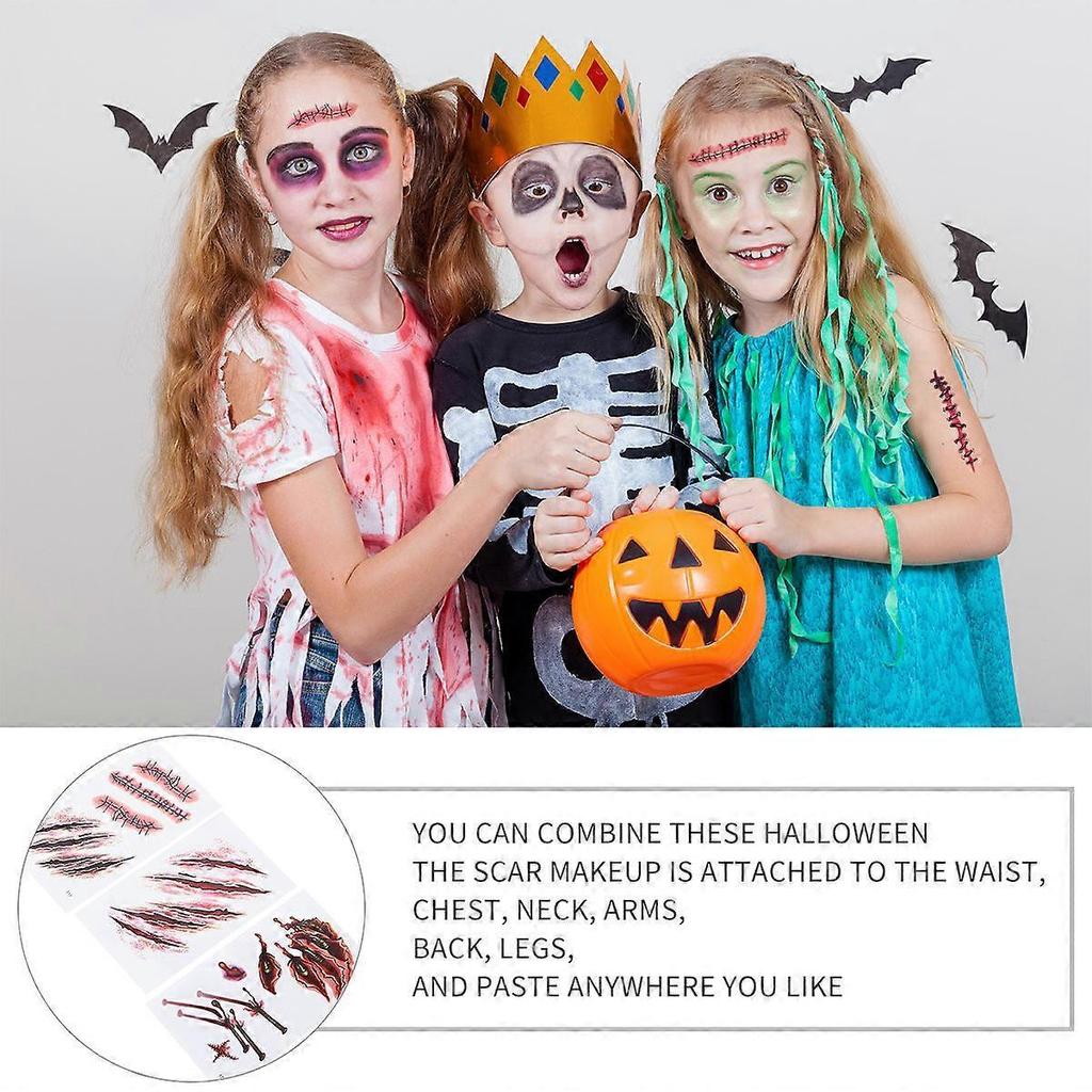 Halloween Temporary Tattoos for Body Decoration 30Pcs Realistic Scars Stickers
