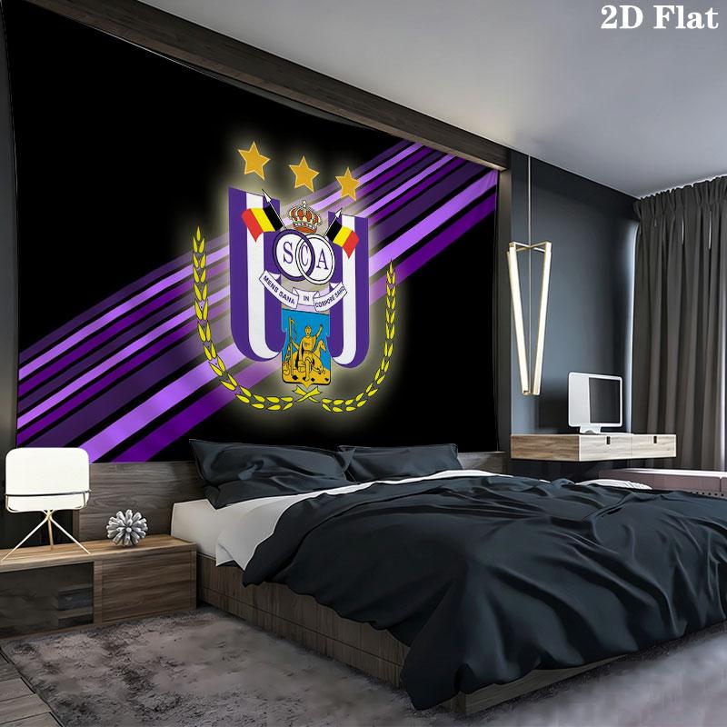 RSC Anderlecht Wall tapestry, aesthetic printed fabric blanket, suitable for bedroom, living room, and home decor.
