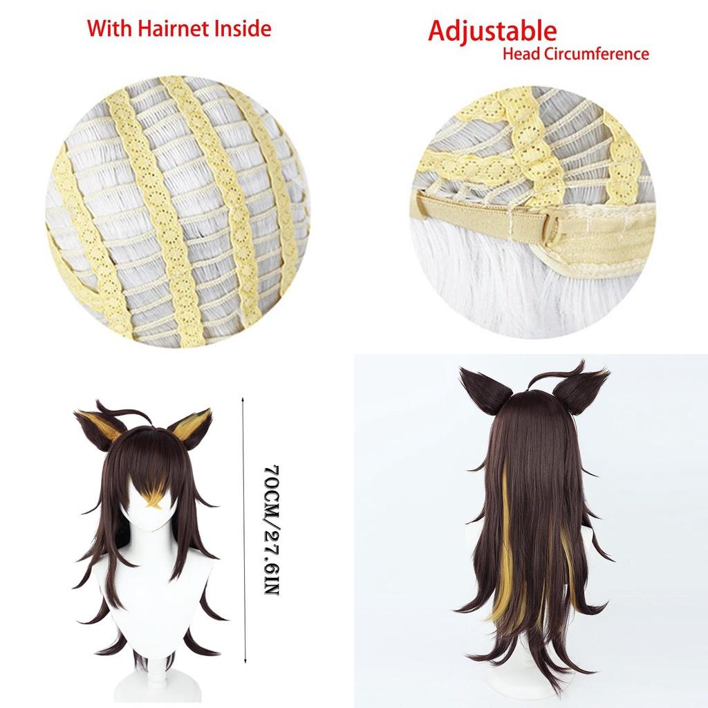 Genshin Impact Dehya Heat-resistant Synthetic Silk Fiber Adult Wig