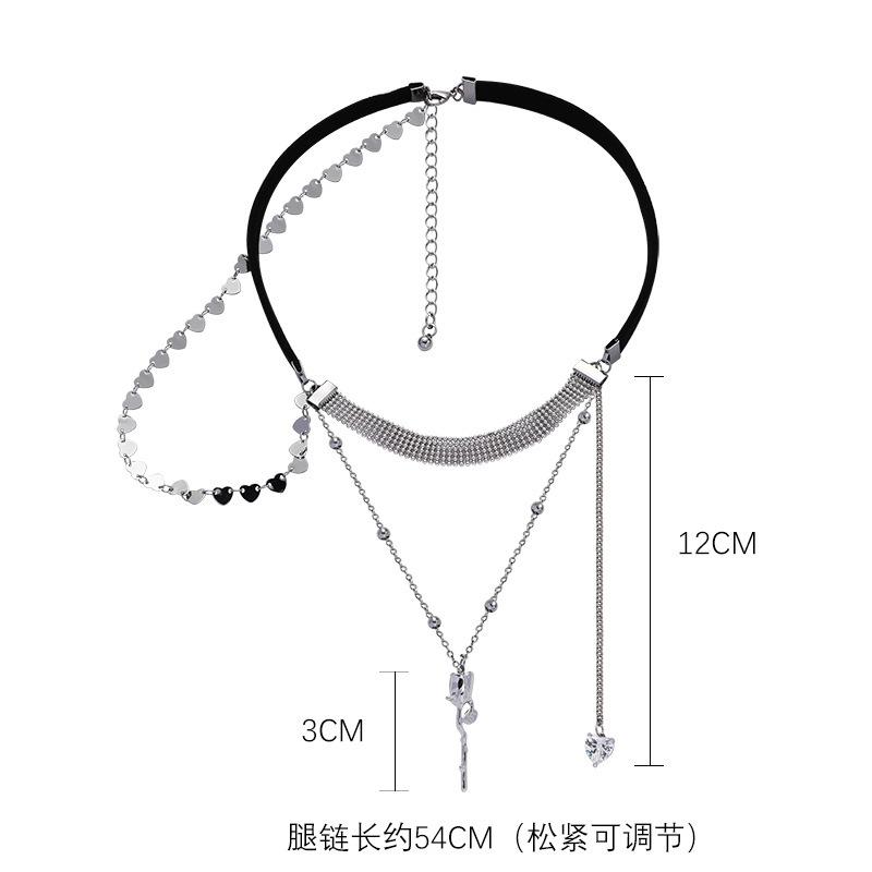 Creative personalized leg chain European and American exaggerated sexy simple multi-layer body chain matching