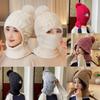 Durable Wool Simulate Wool Knitted Hat Thick Knit Windproof Design Winter Ski Hat Warm Lining Face Warmer Hat Winter Season