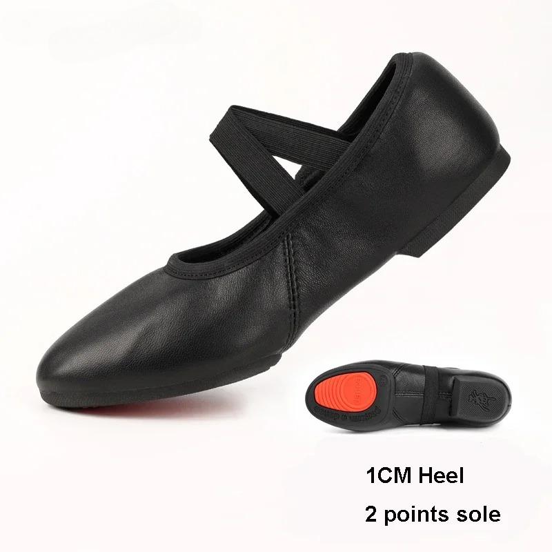 Genuine Leather Soft Ballet Shoes Women Real Leather Ballet Dance Shoes Girls Yoga Train Latin Jazz Waltz Ballroom Dance Shoes