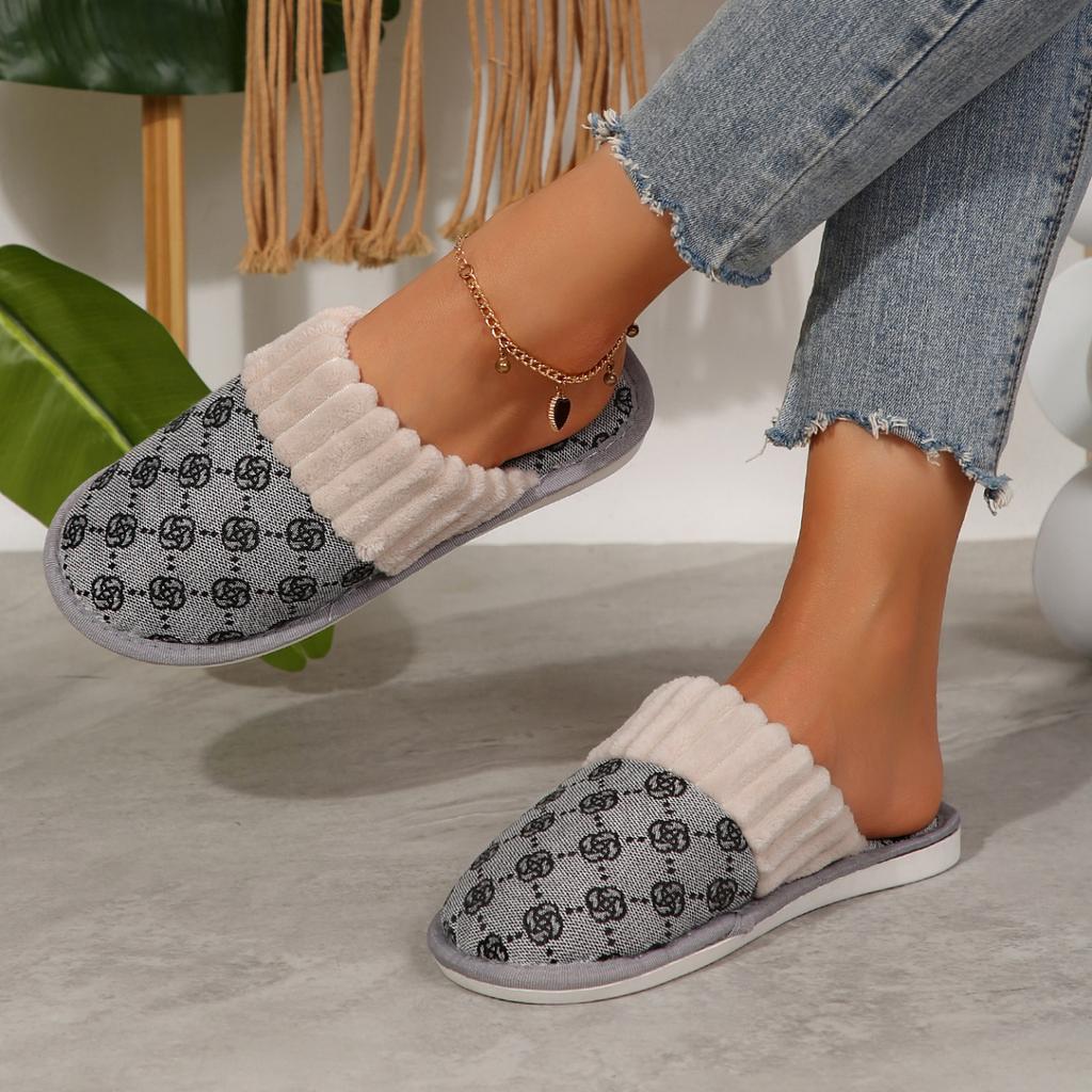 2024 neue Winter Warme Hausschuhe Damen Paare Haus Rutschfest Weiche Schuhe Damen Komfort Flacher Absatz Zuhause Indoor Hausschuhe Pantoletten Damen