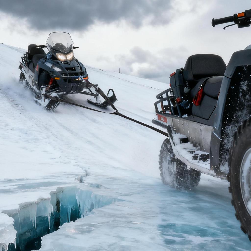 Tow Rope Heavy-Duty Safety Tool With Hook Sled Safety Snowmobile Tow Rope For Winter Off Road Adventures Camping Snowboards