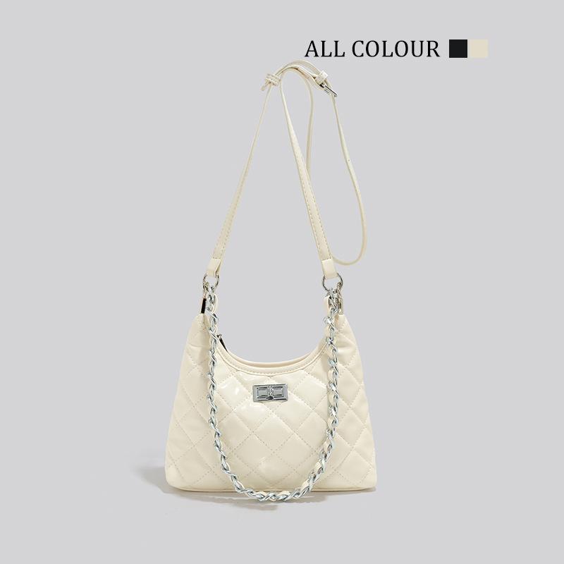 

Индивидуализированная оригинальная нишевая ромбовидная цепочка, сумка под мышкой, сумка высокого класса, легкая роскошь, новая женская сумка-мессенджер 2025 No specification белый