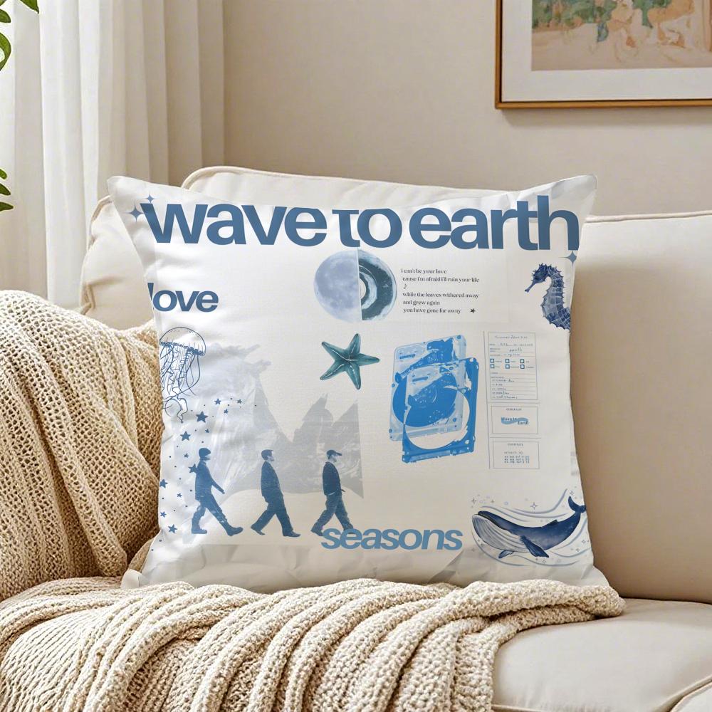 Music Dreamy wwave to eearth Cushion Cover Pillowcase Antidustmite living Room Sofa Decor Cushion Room