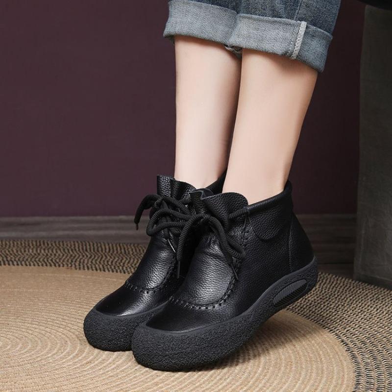 Large Size Casual Big Head Short Boots for Women's Autumn and Winter New Style Cowboy Short Boots for Women