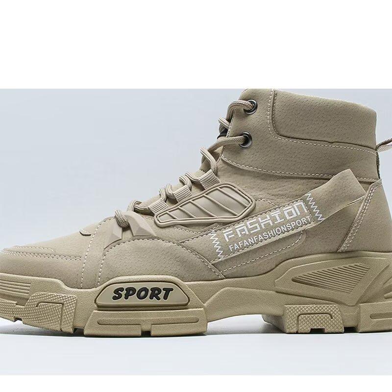 Casual Outdoor Workwear Boots  Trendy Men's Shoes Leather Boots  High Top Men's Boots Dirt Resistant and Waterproof Boots Retro Men's Boots