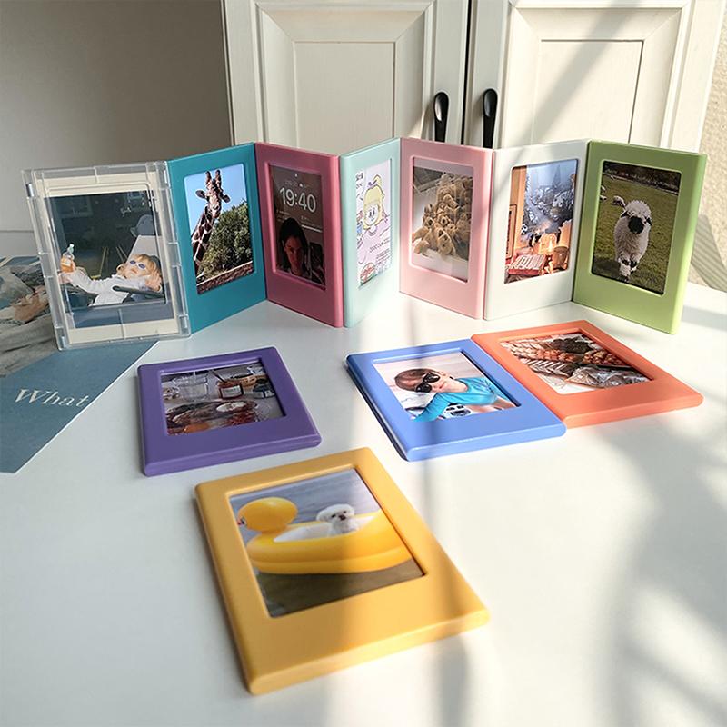 Magnetic Picture Frames For Refrigerator 3 Inch Fridge Color Photo Frame Magnets Album For Instax Mini Film Photo Frames Papers