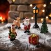 Christmas Home Decor Souvenirs 3 Pcs Miniature Figurines, Mini Resin Santa Tree Elk Gift Figurines for Village Box Figures Micro Landscape,