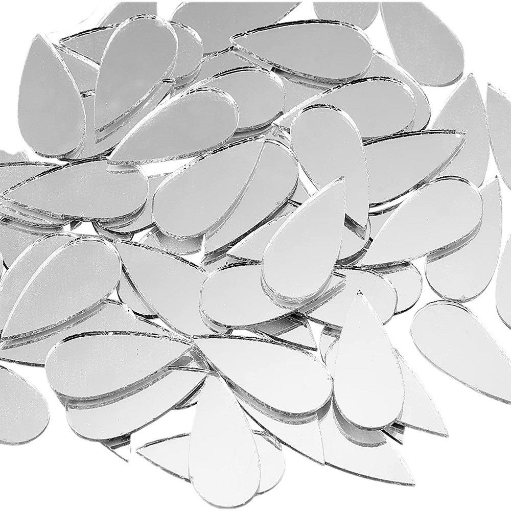 100 Acryl Tropfenförmige Spiegel Wandaufkleber: 3D Regentropfen-Design, Selbstklebend, 2,5 cm, für Kinderzimmer-Dekor