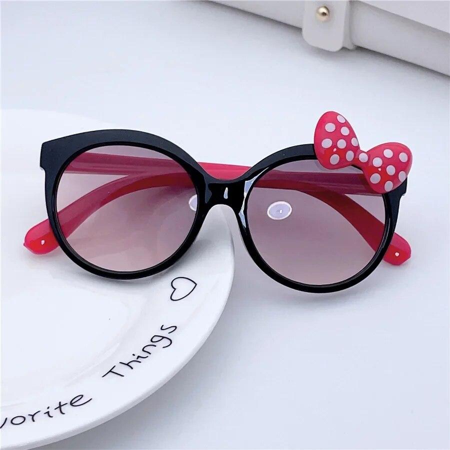 Sunglasses Girls Boys Shiny Bowknot Sun Glasses Lovely Cat Children Eyewear Fashion Gradient Eyeglasses UV400