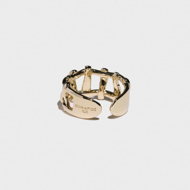 BONAFIDE JEWELLY Multi Hash Tag Pinky Open Ring (Gold)