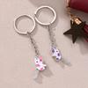 Cartoon Cute Boy & Rabbit Metal Keychain Charm Set
