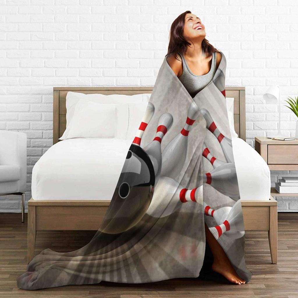Bowling Sport Revival Digital-printed Polyester Bedroom Velvet Flannel Soft Sofa Cover Blanket Fleece Soft Sofa Cover Blankets
