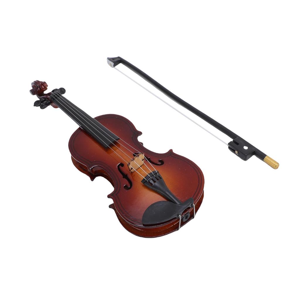 Mini Instrument Muzyczny Skrzypce 14cm Lipa Miniaturowe Skrzypce Ozdoba Dekoracyjna z Futerałem do Domu