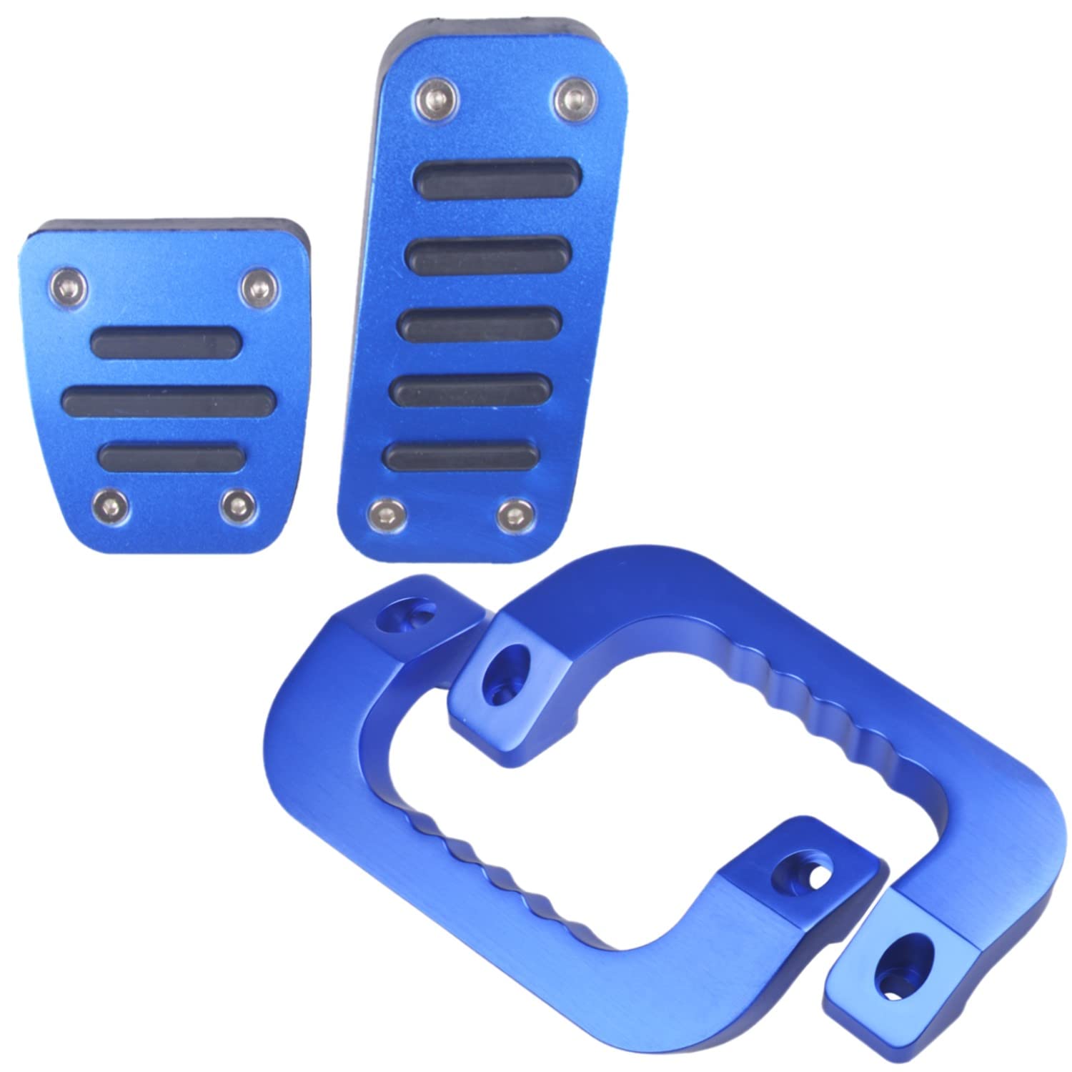 

Newkingz Hiace 200 Series Parts Accessories Interior Pedal Cover Assist Grip Set & Dress-Up & (Blue)