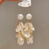 Premium pearl flower fringed earrings 2025 light luxury gentle temperament earrings niche personality earrings women