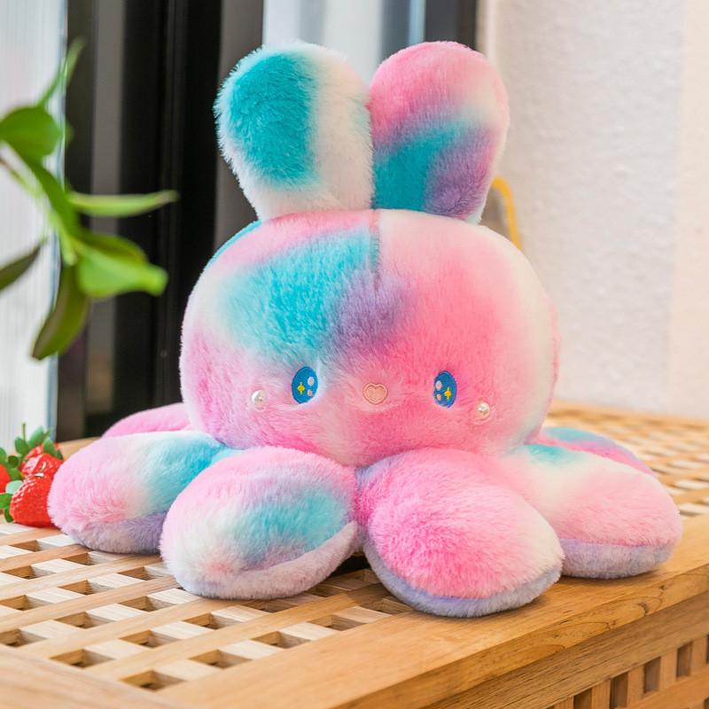 Cartoon Octopus Rabbit Double Sided Plush Toy Animal Toy Pp Cotton Filled Doll