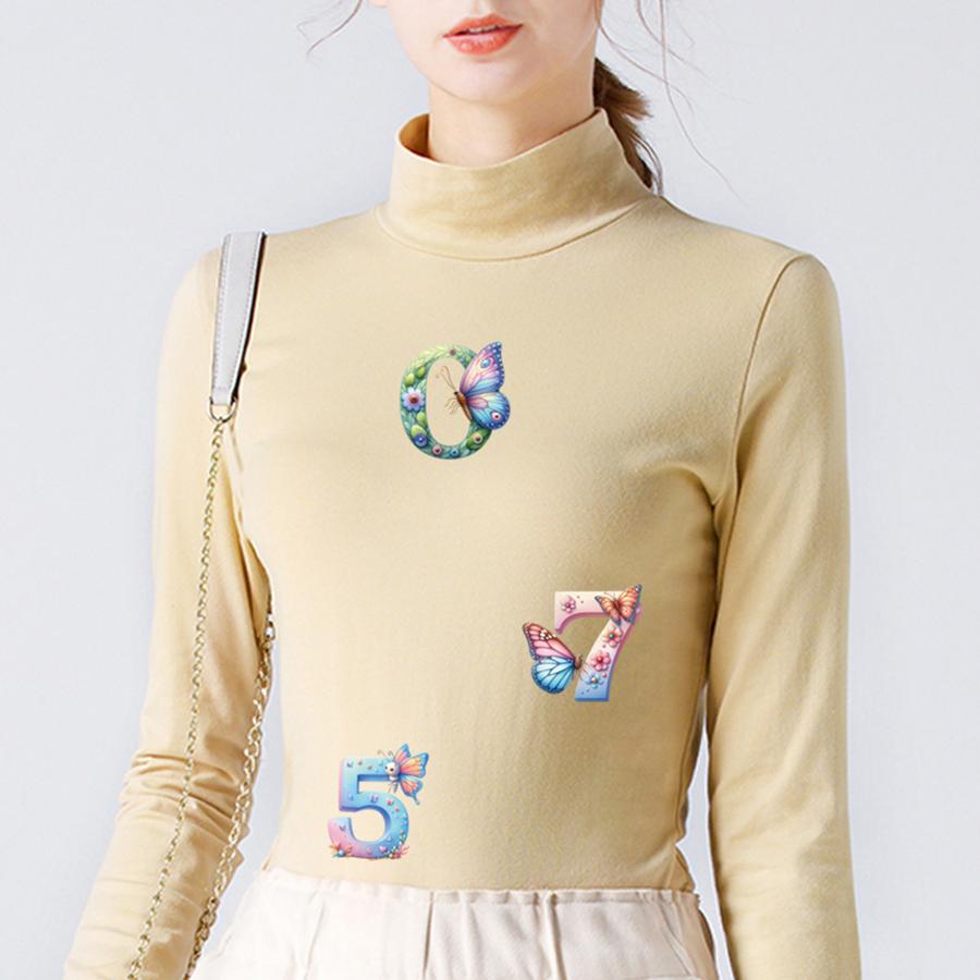 Blomsteralfabet Termiske klistremerker Hot Tear Ord Svart Gull Striper Varmepress Applikert gjør-det-selv-tilbehør-klistremerke Påstrykningsoverføringer